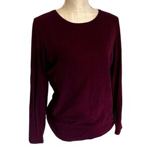 L.A. Blues Womens Perfect Fit Stretch Long Sleeve Burgundy Top Size L